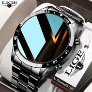 LIGE Men Smart Watch Waterproof Full Touch Screen Luxury Sport Fitness Watch Bluetooth Phone Smart W