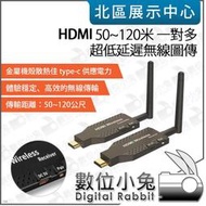 數位小兔【 HDMI 50~120米 一對多 超低延遲無線圖傳 】1080P type-c 攝影機 電腦 遊戲機 投影設備 筆電