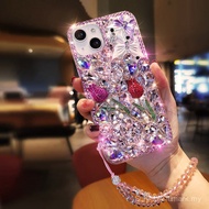 Suitable for Apple 17 Phone Case Full Diamond Rose Apple 16/17PRO Butterfly Apple 17PROMAX Rhineston