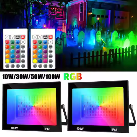 Outdoor Led Rgb Reflector Spotlight Projector 220V Ip66 Waterproof 10W 30W 50W 100W Rgb Led Floodlig