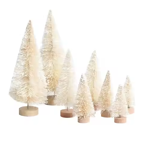 Bottle Brush Trees Christmas Table Decorations Artificial Miniature Christmas Trees Desktop Ornament