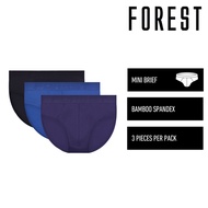 Forest Seluar Dalam Lelaki | (3 Pcs) Forest Mens Bamboo Spandex Mini Brief Underwear - FUD0158M