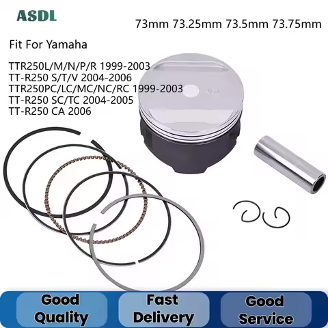 73mm 73.25mm 73.5mm 73.75mm 74mm STD ~+100 Motorcycle Engine Piston Rings Kit For Yamaha TT-R250 04-