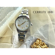 [Original] Cerruti 1881 CTCIWLG2206003 Women Watch with White dial and Silver Gold Bracelet