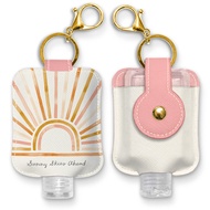 Hand Sanitizer Holder with Travel Bottle Refillable Mini Bottle in Sunny Skies Ahead with Portable K