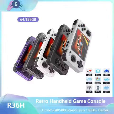 Retro R36 R36H Game Console R36H 64GB/128GB 3.5inch IPS Screen Dual Joystick 10+ Simulator Classic R