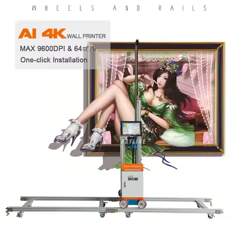 Wide Format AI 4K Wall Printer 9600DPI 64 ㎡/h Direct to wall Printer Mural Printing Machine Vertical