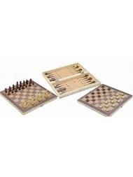 木製西洋棋遊戲雙陸棋跳棋室內旅行象棋木製折疊棋盤西洋棋