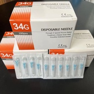 COD Beauty needle 34G1.5mm 34G2.5mm 34G4mm Sterile Hypodermic Needle Disposable needle Local deliver