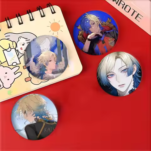 Classic Anime B-Blue Lock Michael Kaiser Manga Badges Round Laser Badge Cartoon Brooch Clothes Backp