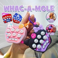 Keychain Whack A Mole Game Decompression Toy KT Things Kuromi Keyring Melody Christmas Gift Kid
