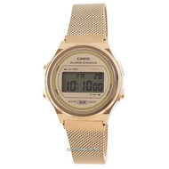Casio Youth Vintage Gold Tone Stainless Steel Digital A171WEMG-9A Unisex Watch