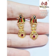 Wing Sing 916 Gold Design Skrew India Peacock Earrings / Subang Indian Skru Design Emas 916 (WS204)