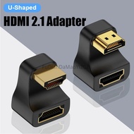 FUDIANDA 360 Degree U Shape HDTV Adapter HDMI 2.1 Male to Female 8K@60Hz Connector for Portable Disp