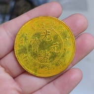 Gilt Gold Coins Coins Antique Collection Guangxu Ingot Household Library Ping One or Two Gilt Coins 