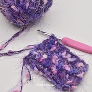 Purple Feather Fluffy Thick Yarn for Crochet Yarn Glitter Chunky Yarn Knitting Wool Yarn Sequin Yarn