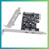 PCIE to Dual Type C Expansion Card PCI-E X1 to 2-Port TYPE-C USB 3.2 GEN1 5Gbps Convert Card ASM1042