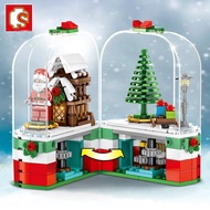 249PCS SEMBO 601090 249PCS Merry Christmas Theme Gift Santa Claus Elk Educational Building Blocks Toys Children Christmas Gifts