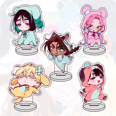 Anime ALIEN STAGE Keychains Pendant Car Key Chain Acrylic Stand MIZI SUA TILL IVAN HYUNA LUKA cospla