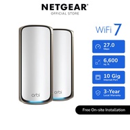 NETGEAR Orbi 970 (RBE972S) WiFi 7 Mesh System: 2-Pack, Quad-Band, Up to 6,600 sq ft, 10 Gig Internet