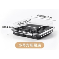 50 pcs PLASTIC PACKAGING 4 CAVITY BLACK TRAY Mooncake Mochi Macaroon Cup Cake Food Container