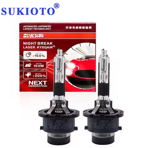 2PCS SUKIOTO GENUINE JAPAN D2R D2S Xenon HID Headlight Bulbs 4300K 6000K 8000K 66240 85122 P32d-2 D4