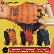 MONTON 10PM Blue 06AM Brown 05PM Red Cycling Gloves Half Finger Light Breathable Men