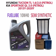 HYUNDAI TUCSON TL 1.6/2.0 , KIA SPORTAGE  QL 2.0 OIL FILTER + AIR FILTER + FUELUBE 10W40 SEMI SYNTHE