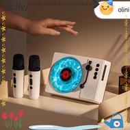 OLINI Wave Vinyl Record Player, with Adjustable Ambient Lights Retro Bluetooth Vinyl Record Player, 