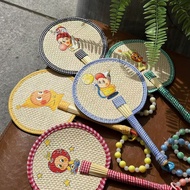 3 New Style Pu Fans Fans Old-fashioned Summer Cool Quick Hand Fans Portable Handmade Parent-Child Pl