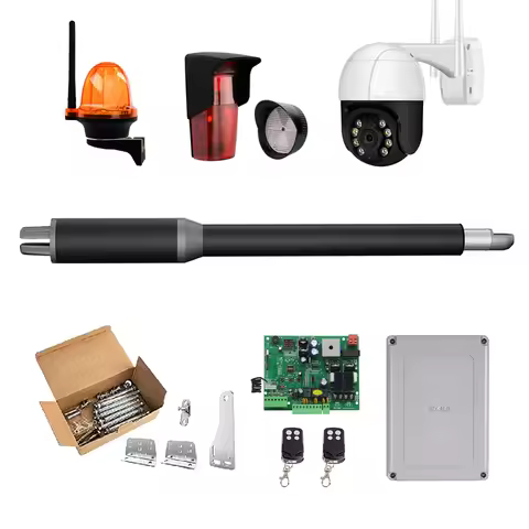 Solar Gate Openers Automatic Single Swing Opener with Door Opener Remote Complete Kits for 6.5 Ft or