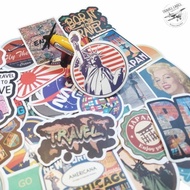 1 set Of 50pcs Suitcase Stickers: Vintage Retro World Traveling Rimowa Best Product