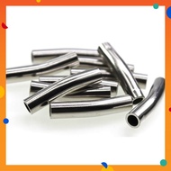 Beads,Tube Bead,6x31mm, Rhodium Plated,Brass, Curved Tube,Diy,L1-01410