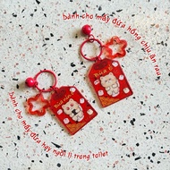 Funny Omamori troll acrylic keychain/Lovely message keychain/cute funny keychain, cat keychain