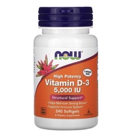 [Exp2026] วิตามินดี 3 Now Foods Vitamin D-3 ปริมาณ 5000 IU D3 240 ซอฟเจล