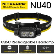 NITECORE NU40 Headlamp USB-C Rechargeable Headlight for Trail Running Work Fishing Trekking Backpack