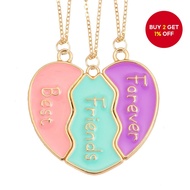 Best Friend Heart Pendant Magnetic Necklace Set - 3 Pieces Friendship Jewelry Gift for Women