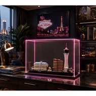 LEGO 21047 Las Vegas Skyline Display Case | Acrylic LED Lights Dustproof Transparent Display Box for