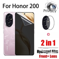 2 in 1 Honor 200 Soft Anti-spy Privacy Hydrogel Screen Protector For Honor 400 200 Magic 7 6 Pro 90 