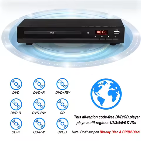 DVD Player M238 HD 1080P Disc Player With Remote Control Support USB MP3 MP4 Eu Plug Home DVD Player