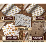 Burger Wrapping Paper 100Pcs / Pembalut Kertas Burger Ramly
