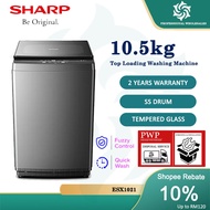 【LOWEST PRICE】SHARP 7.5KG/8.5KG/9.5KG/10.5KG/12.5KG/15.5KG/20KG FULLY AUTO WASHING MACHINE TOP LOADI