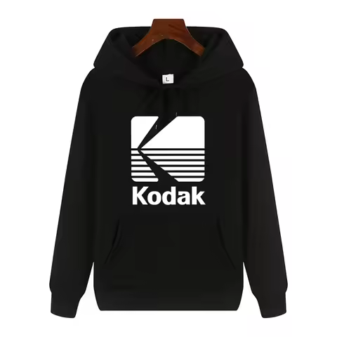 Kodak Brand New Autumn and Winter Vintage Y2K Print Men's Hoodie Outdoor Sports Fashion Loose Comfor