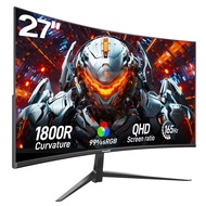 2K 165Hz Curved Monitor, 27 Inch QHD 2560x1440p 144Hz Gaming Monitor with AMD FreeSync, Flicker-Free