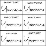 CUSTOM STICKER MONTH'S BABY - SIZE A4