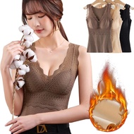 Women Thermal Vest for Cold Underwear Soft Breathable Corset Lace Undershirt Weather Seamless Winter Warm Tank Top with Bras