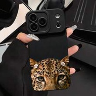 1pc New Minimalist Personalized Leopard Eye Pattern Matte Anti-Drop TPU Phone Case Compatible With I