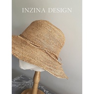 INZINA61cm Big Head Circumference Limited Precision Woven Raffia Straw Hat Female Summer Large Size 