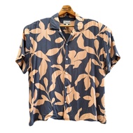 Hawaiian Shirt Chest 49 Shoulder 20 Length 27 Gray Arizona Jean 1 Rayon Brand (W98) Second Hand