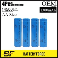 3.7V AA RECHARGEABLE LI-ION BATTERY 14500 1300mAh LITHIUM